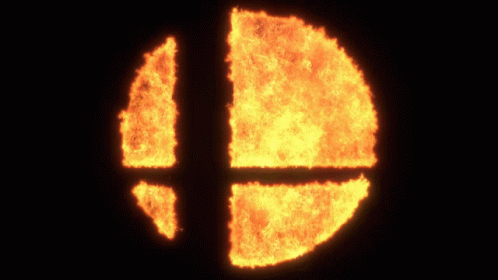 A Logo For A Video Game Called Super Smash Bros Is Made Of Fire GIF