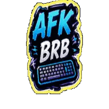 A Logo For Afk Brb With A Keyboard On It Sticker