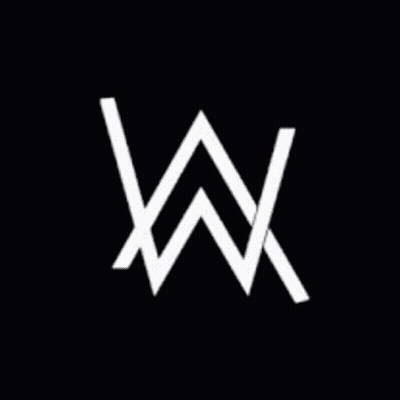A Logo For Alan Walker Is Shown On A Dark Blue Background GIF