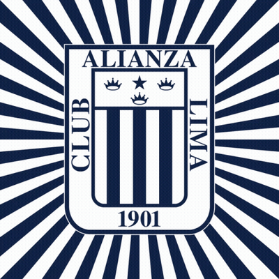 A Logo For Alianza Lima With A Blue And White Striped Background GIF