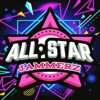 A Logo For All Star Jammerz With A Star In The Center GIF