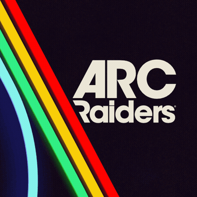 A Logo For Arc Raiders With A Rainbow Of Colors GIF
