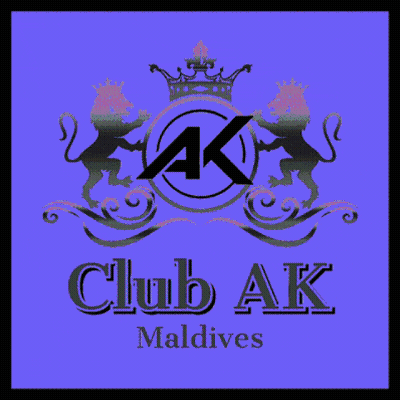 A Logo For Club Ak Maldives Has A Crown And Two Lions GIF
