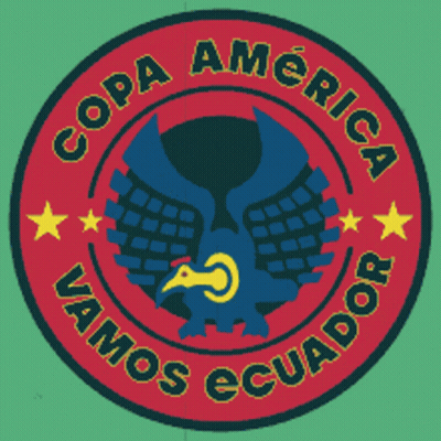 A Logo For Copa America Vamos Ecuador With An Eagle On It GIF