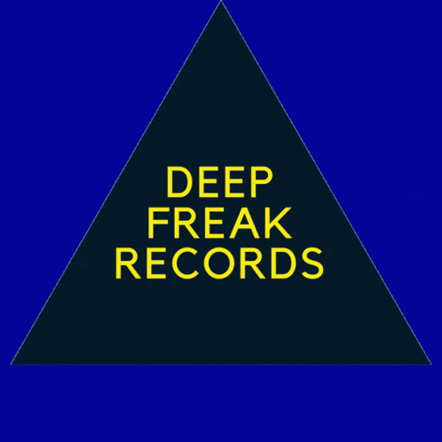 A Logo For Deep Freak Records With A Colorful Star In The Center GIF