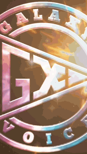 A Logo For Galaxy Voice Is Shown In A Circle GIF