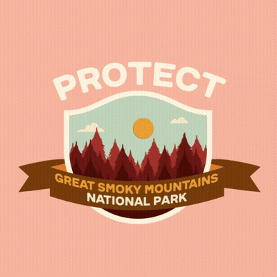 A Logo For Great Smoky Mountains National Park Is Shown GIF