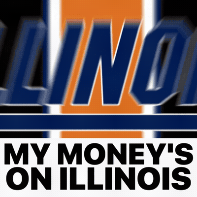 A Logo For Illinois Says My Money 'S On Illinois GIF