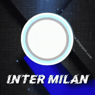 A Logo For Inter Milan Is Shown On A Blue Background GIF