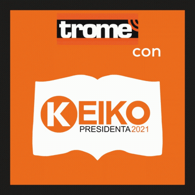 A Logo For Keiko Presidenta 2021 On A Black And Orange Background GIF