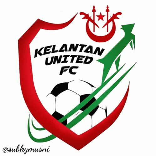 A Logo For Kelantan United Fc With A Soccer Ball In The Center GIF