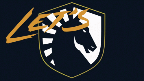 A Logo For Let 'S Go Liquid With A Shield GIF