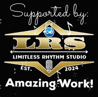 A Logo For Lrs Limitless Rhythm Studio Says That They Are Supported By Amazing Work GIF