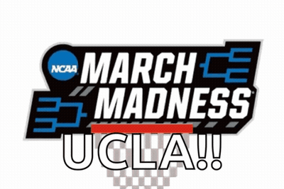 A Logo For March Madness Ucla Is Shown GIF