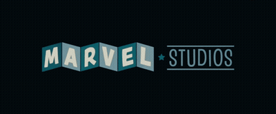 A Logo For Marvel Studios Is Shown On A Dark Background GIF