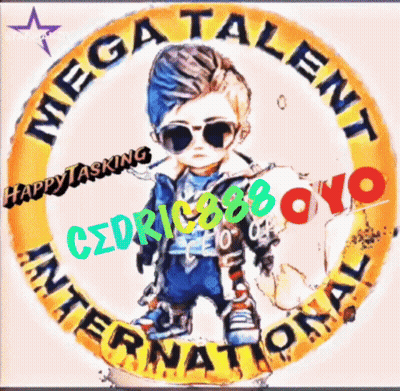 A Logo For Mega Talent International Shows A Young Boy GIF