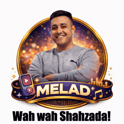A Logo For Melad Wah Wah Shahzada With A Man In The Center GIF