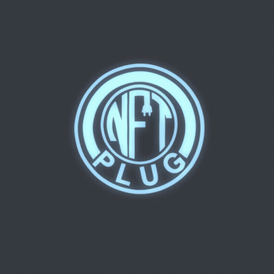 A Logo For Nft Plug Has A Plug In The Center GIF
