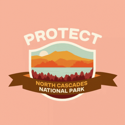 A Logo For North Cascades National Park Is Shown GIF