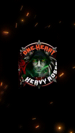 A Logo For One Heart Heavy Roses With A Skull GIF