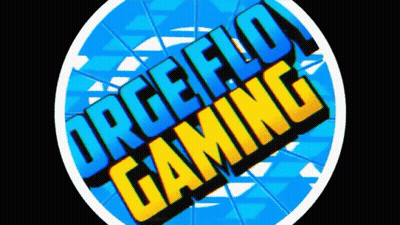 A Logo For Orgeflo Gaming With A Black Background GIF