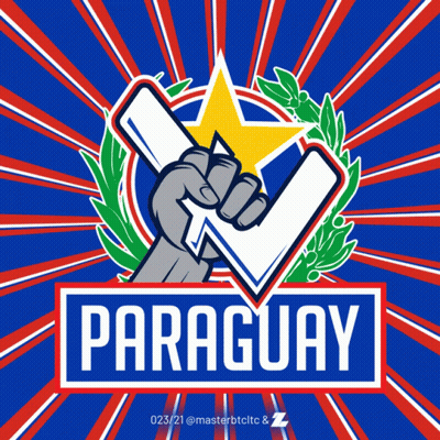 A Logo For Paraguay With A Fist Holding A Check Mark GIF