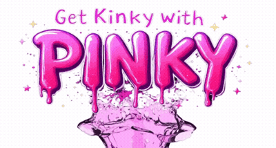 A Logo For Pinky Puddles Creations Shows A Splash Of Pink Liquid GIF