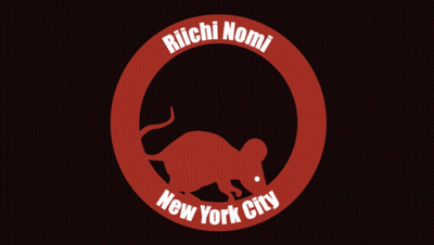 A Logo For Richi Nomi New York City With A Rat In The Middle GIF