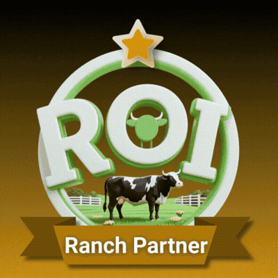 A Logo For Roi Ranch Partner With A Cow GIF