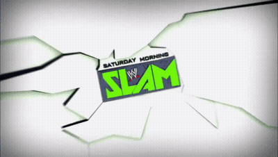 A Logo For Saturday Morning Slam Wrestling GIF