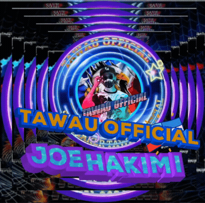 A Logo For Tawau Official Joe Hakimi With Purple And Blue Circles GIF