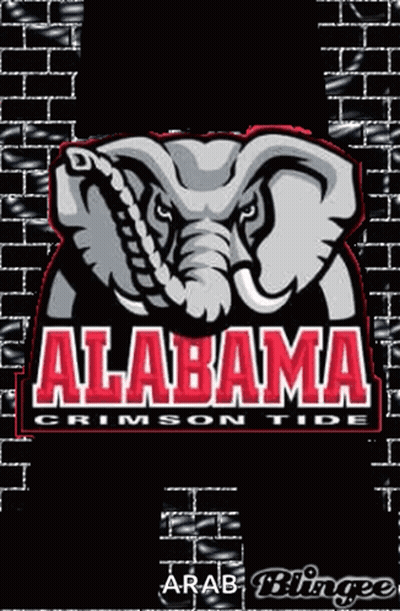A Logo For The Alabama Crimson Tide With An Elephant GIF