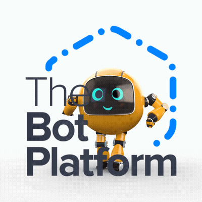 A Logo For The Bot Platform With A Robot In The Middle GIF