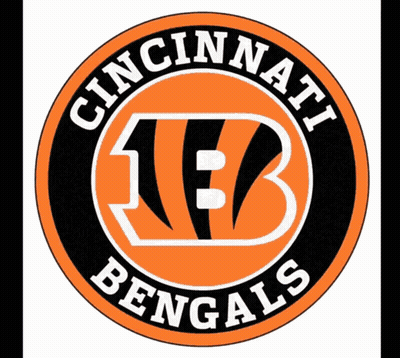 A Logo For The Cincinnati Bengals Is Shown On A White Background GIF