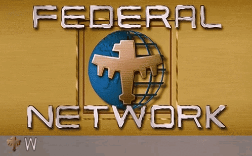 A Logo For The Federal Network With A Blue Globe GIF