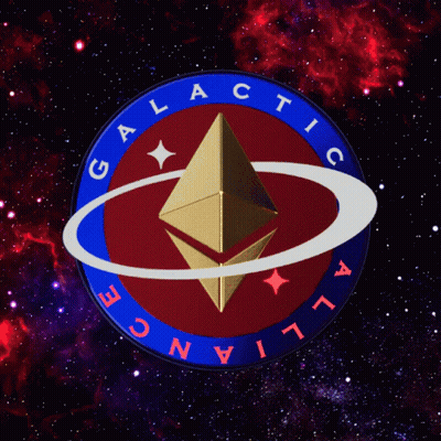A Logo For The Galactic Alliance With An Ethereum Coin GIF