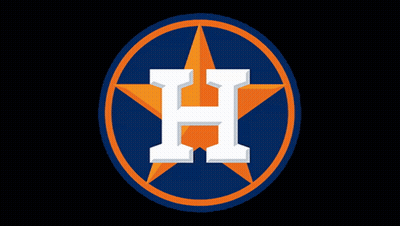A Logo For The Houston Astros With An Orange Star GIF