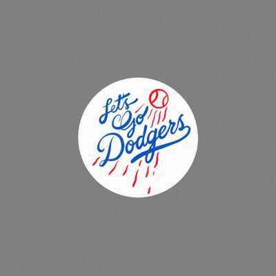A Logo For The Los Angeles Dodgers With A Baseball On It GIF