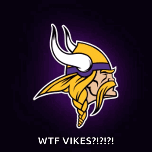 A Logo For The Minnesota Vikings Is Displayed On A Dark Purple Background GIF