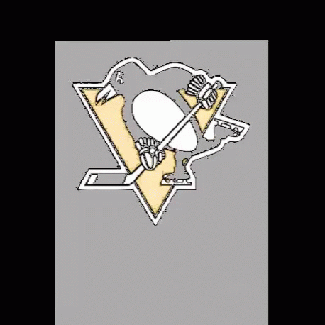 A Logo For The Pennsylvania Penguins With A Pink Heart GIF