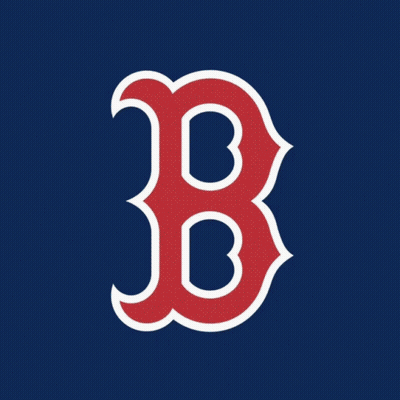 A Logo For The Red Sox With A Rainbow Colored B GIF