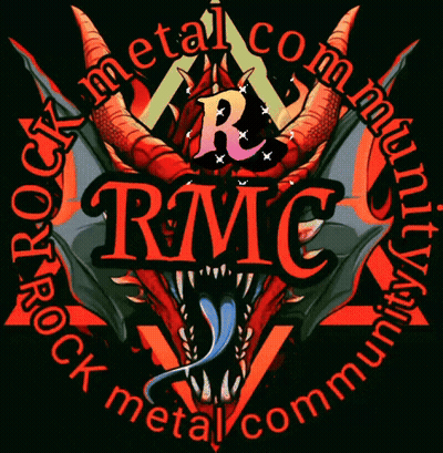 A Logo For The Rmc Metal Community Shows A Dragon GIF