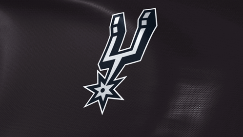 A Logo For The San Antonio Spurs Is Displayed On A Black Background GIF
