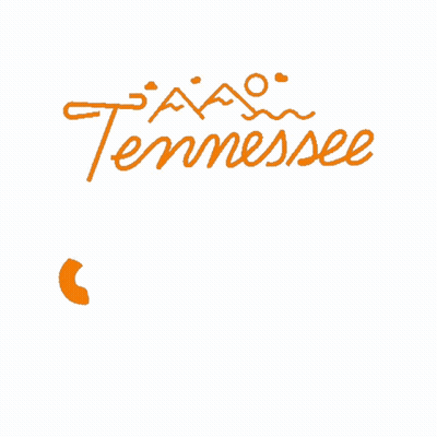 A Logo For The Tennessee Vols Is Shown In Orange On A White Background GIF