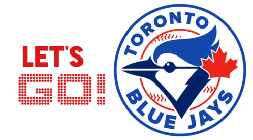 A Logo For The Toronto Blue Jays With A Bird And A Maple Leaf GIF