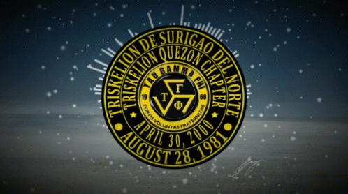 A Logo For The Triskelion De Surigao Del Norte Chapter GIF