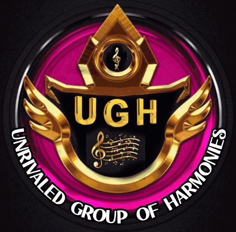 A Logo For The Ugh Group Of Harmonies GIF