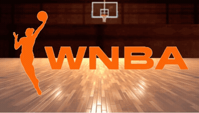A Logo For The Women 'S National Basketball Association Is Shown GIF