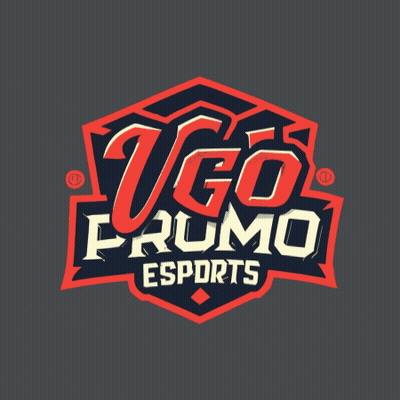 A Logo For Ugo Promo Esports Is Shown On A Gray Background GIF