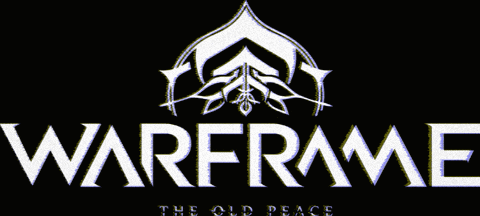 A Logo For Warframe The Old Peace Is Displayed On A Black Background GIF